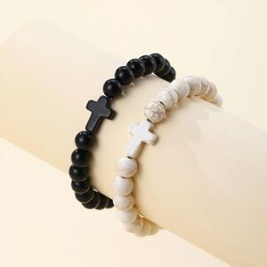5/$20 2 piece couple cross‎ beaded bracelets